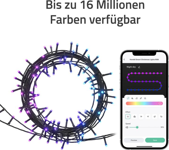Produktbild Hombli Weihnachtslicht RGB (20 m)