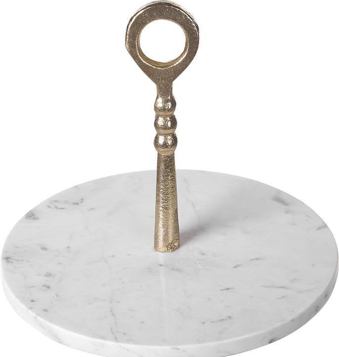 Image du produit Beliani Étagère marbre blanc / or 2 étages 50 cm TARUM