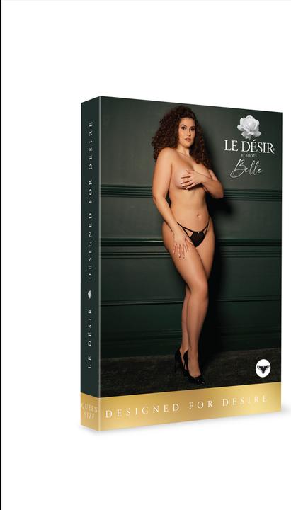 Productafbeelding Le Désir Julie - Elastische mesh string met verstelbare schuifjes en gouden details - Plus Size (Grote maten)