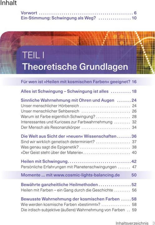 Nährwerte und Zutaten Heilen mit kosmischen Farben (Deutsch, Thomas Künne, 2017)