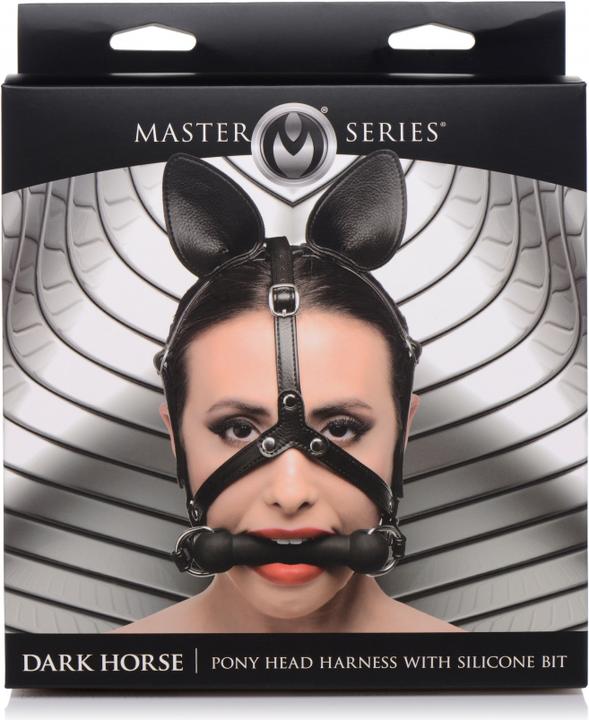 Immagine prodotto Master Series Dark Horse Pony Head Harness with Silicone Bit