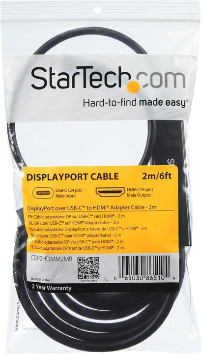 Produktbild StarTech USB Typ C — HDMI (Typ A) (1 m, USB Typ C, HDMI)