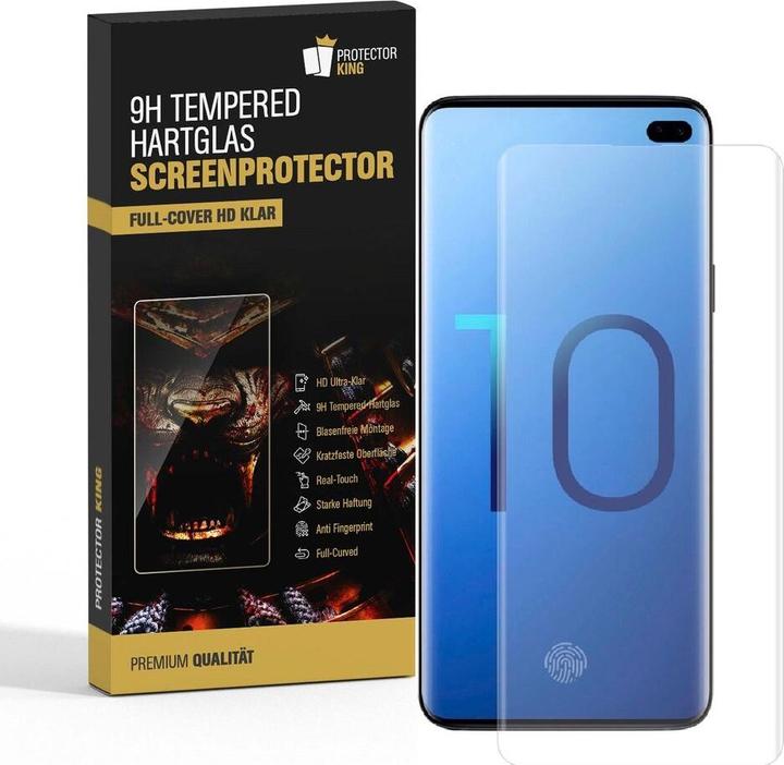 Produktbild Protectorking 2x echtes Tempered 9H Panzerhartglas 3D KLAR (6 Stück, Samsung Galaxy S10+)