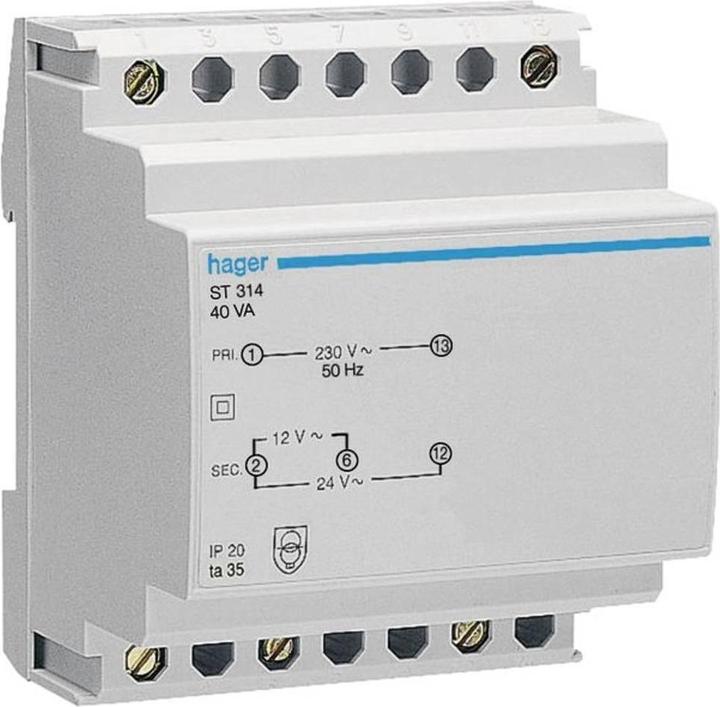 Actual product image Hager Safety transformer