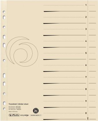 Image du produit Herlitz Intercalaire A4 ch 50pcs Impression nb perforé