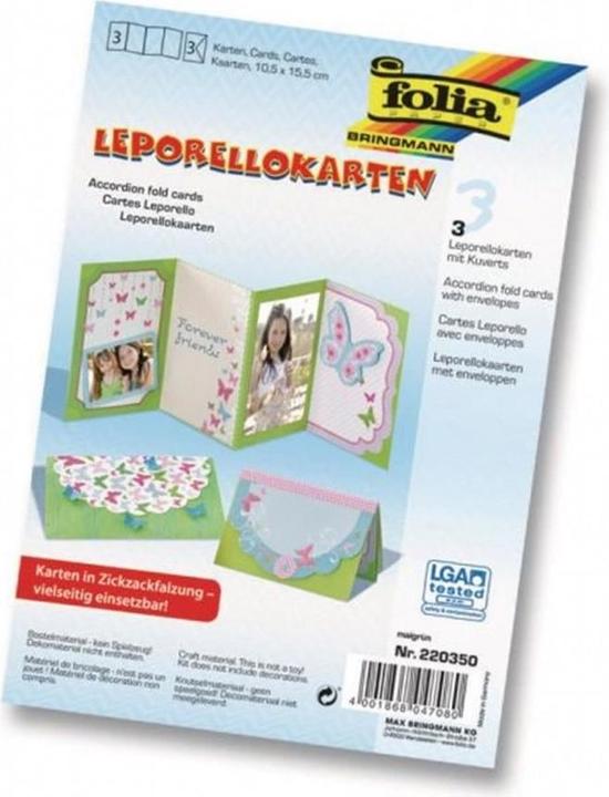Produktbild Folia Leporello-Karten 300g/m2 Grün (3 Stk.)