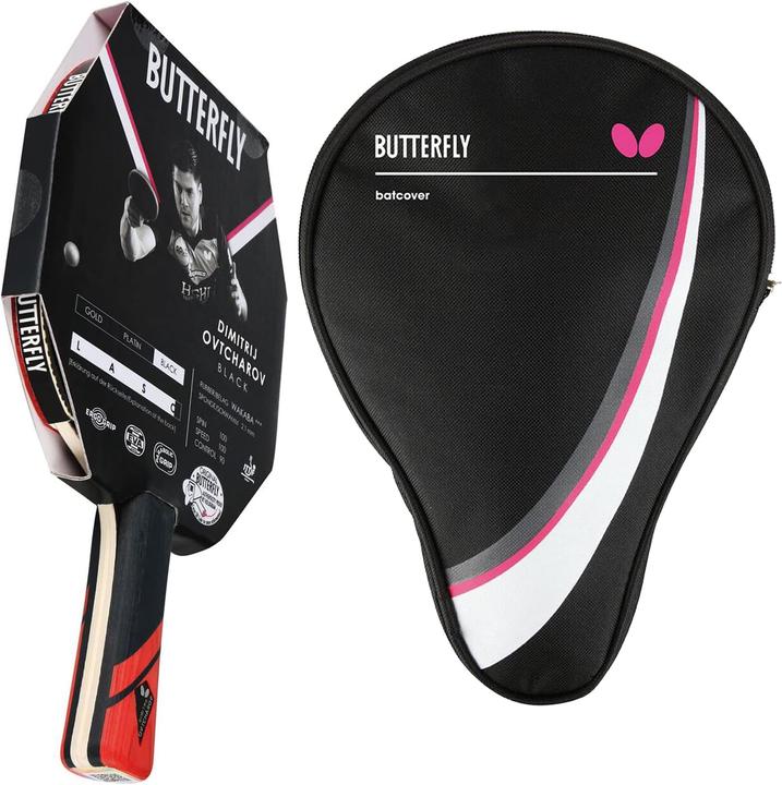 Image du produit Butterfly Dimitrij Ovtcharov Black Tischtennisschläger mit ITTF Belag & Tischtennishülle