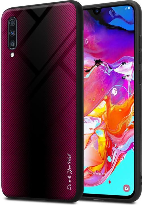 Actual product image Cadorabo TPU Striped Glass Cover (Samsung Galaxy A70S, Samsung Galaxy A70)