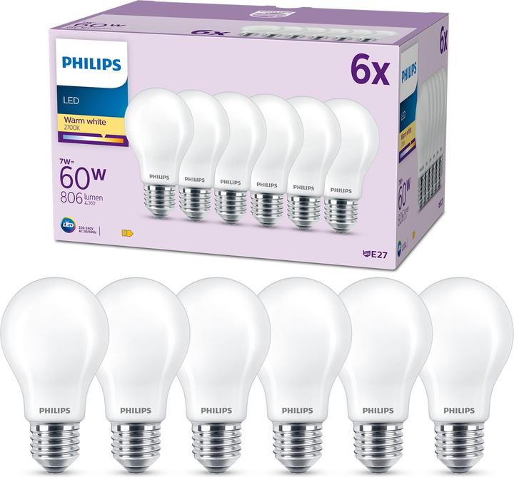 Actual product image Philips LED lamp (E27, 5.50 W, 470 lm, 3 x, F)