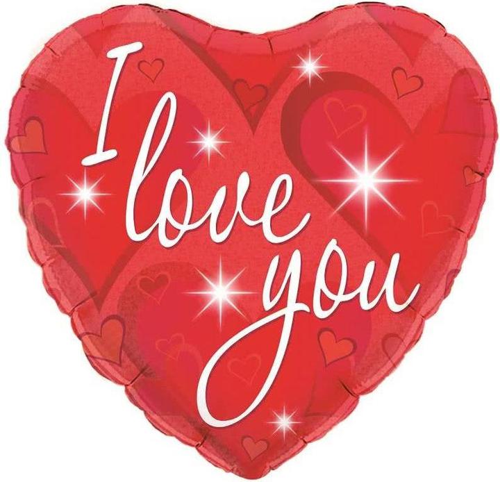 Produktbild Oaktree Glitzer Folienballon I Love You Heart Valentinstag Folie (1 x)