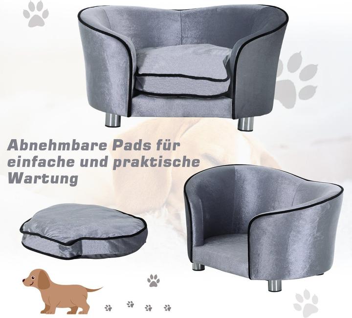 Produktbild PawHut Luxus Hundecouch mit einem weichen Kissen (Hund)