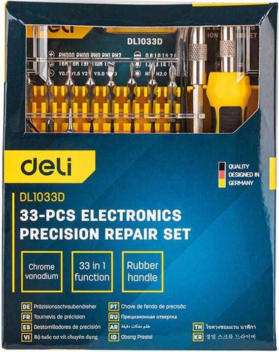 Image du produit Deli Tools Jeu de tournevis de précision 33 pcs EDL1033D