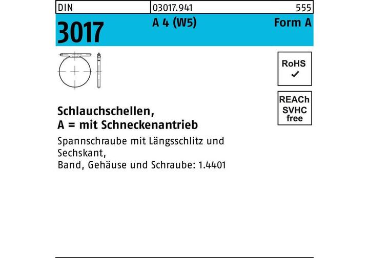 Immagine prodotto Fascetta stringitubo DIN 3017 W5 w.worm drive 110-130/12 C7 A 4 f.Innen-D.