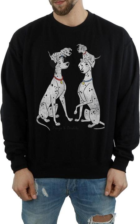 Actual product image Disney Mens 101 Dalmatians Classic Pongo And Perdita Sweatshirt (L)