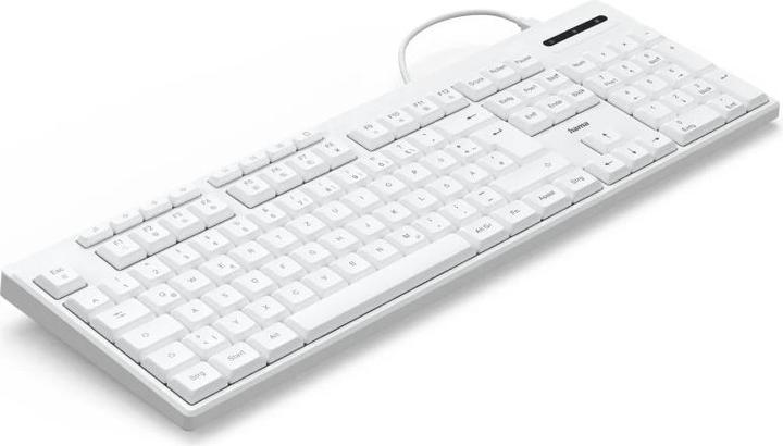 Actual product image Hama USB keyboard CK-200 wired 8 media keys White QWERTZ DE (00173053) (DE, Cable)