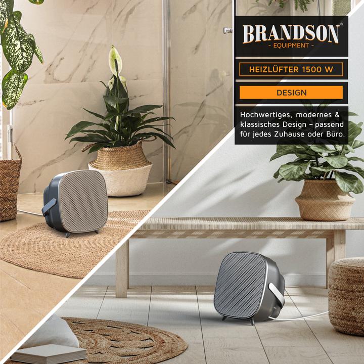 Immagine prodotto Brandson Termoventilatore KeramiK 1500 W, termoventilatore da bagno con controllo della temperatura, a (1500 W)
