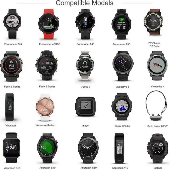 Immagine prodotto PhoneLook Cavo di ricarica per smartwatch Garmin Cavo USB 1M per Forerunner, Fenix, Vivosport, Approach ecc.