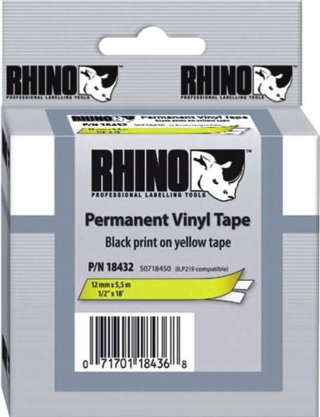 Produktbild Dymo Schriftband-Kassette Rhino IND (1.20 cm, Gelb)