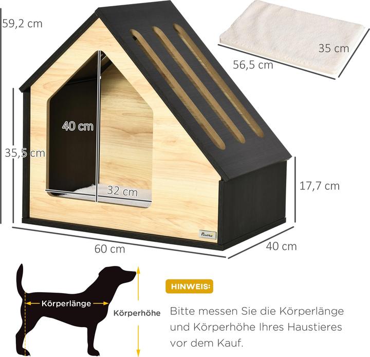 Actual product image PawHut Dog kennel with cushion (Dog house)
