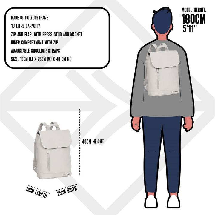 Immagine prodotto New Rebels Daley - Washington Backpack Flap Beige (13 l)