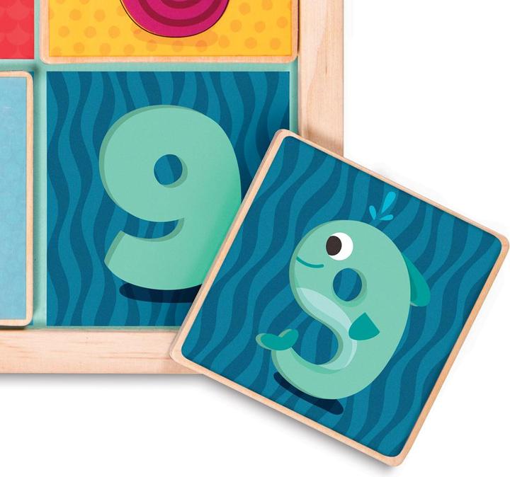 Immagine prodotto B.toys B. Count n' Doodle - puzzle in legno con numeri magnetici 10 pezzi (9 pezzi)