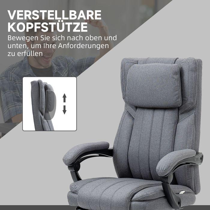 Immagine prodotto Swisshandel24 Sedia da ufficio con 5 modalità di massaggio, ergonomica, con funzione reclinabile, poggiapiedi