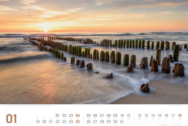 Actual product image Nordsee - von Ostfriesland bis nach Sylt - ReiseLust Kalender 2026 (45 x 33 cm, Hardcover, German)