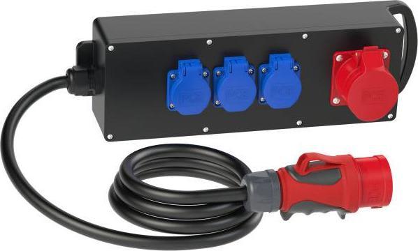 Produktbild PCE 9441050 Mobilverteiler Vollgummi Steyregg MV 16/5 3xSSD 2m5G2.5St16 H07 (3 x, CEE 16/5)