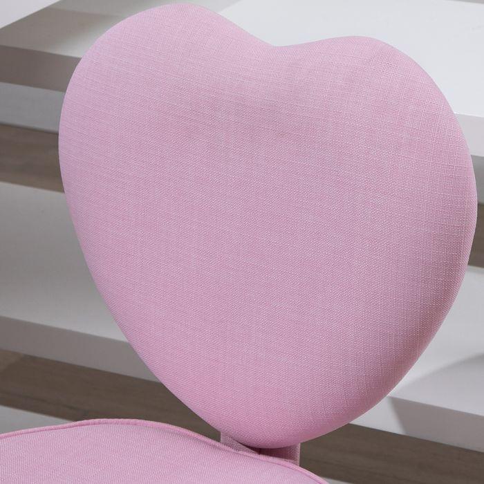 Image du produit Swisshandel24 Fauteuil de direction Chaise d'ordinateur en forme de coeur Rose Tissu en lin