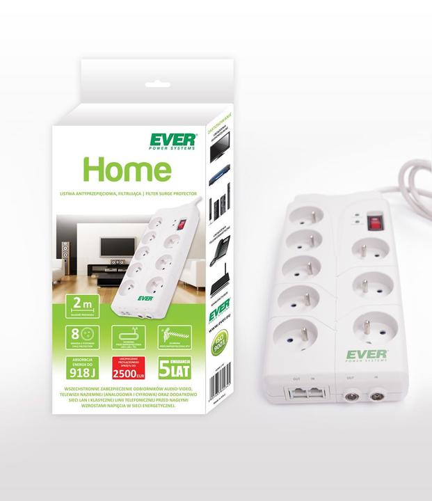 Actual product image Ever T/LZ05-HOM019/0000 Listwa filtrujaca Home (8 x, 2 m)