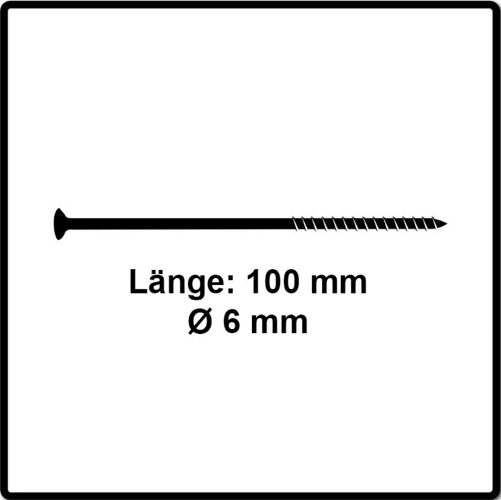 Actual product image Fischer Wood screws TORX 6.0x100, white galvanized, 100 pcs. (100 Screws per piece)