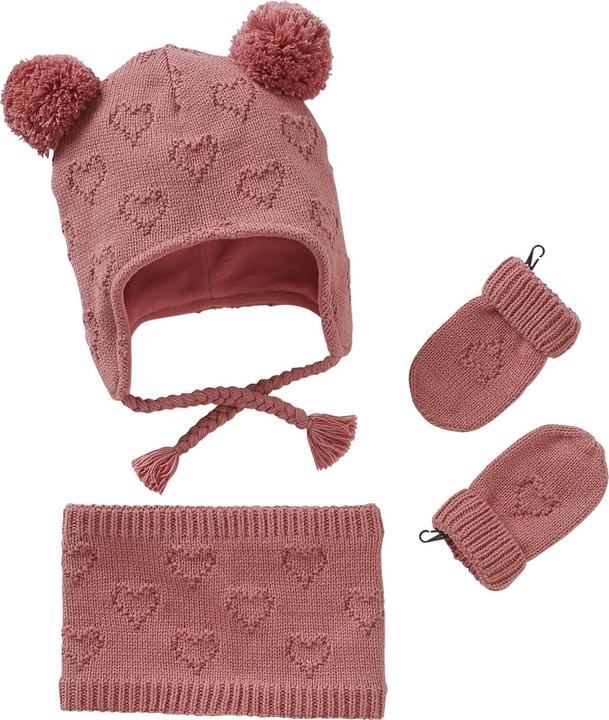 Vertbaudet Mädchen Baby-Set: Mütze, Rundschal & Fäustlinge
