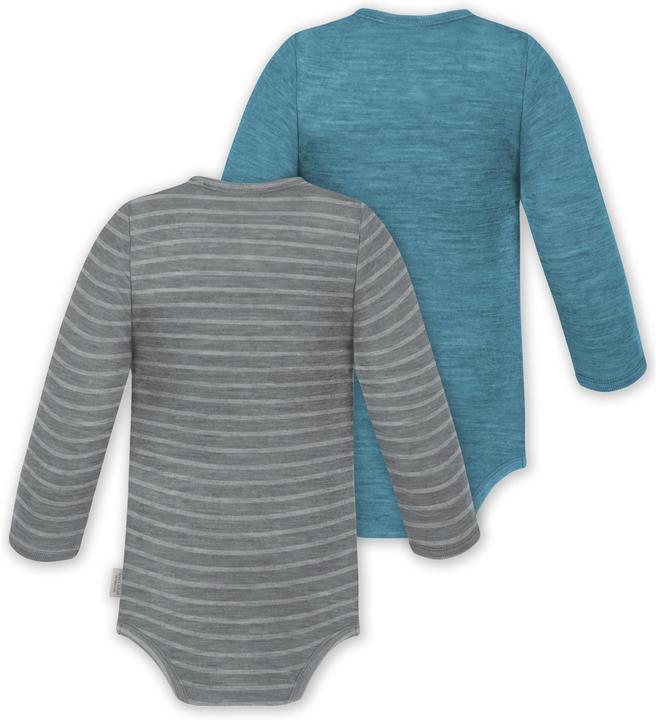 Actual product image Normani 2-pack baby merino bodysuit long sleeve "Auckland" - 9373 (62)