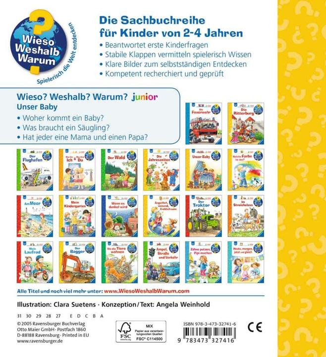 Actual product image Ravensburger Unser Baby (German, Angela Weinhold, Clara Suetens, 2015)