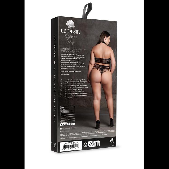 Productafbeelding Le Désir Carpo XLVI - Tweedelig met coltrui, croptop en panty - Plus Size (Eén maat voor iedereen)