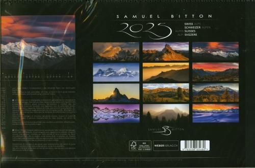 Image du produit Calendrier des Alpes suisses 2025 (59 x 29 cm, Couverture rigide, Allemand)