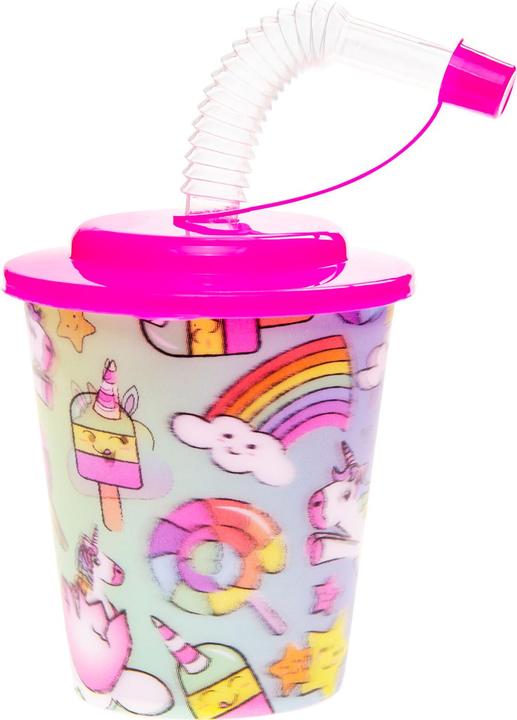 Actual product image LG-Imports Mug with lid and straw Unicorn, 12 pieces. (12 x)