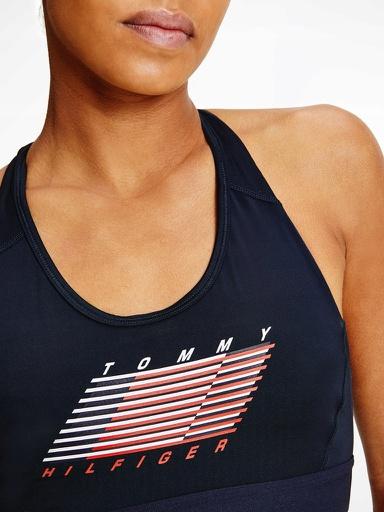 Image du produit Tommy Hilfiger Soutien-gorge Flag Racer d'intensité moyenne pour femme (XS)