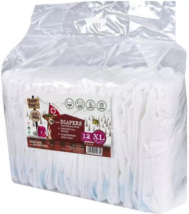 Actual product image Barry King Diapers for bitches, XL, waist 38-56 cm, 12 pcs. (Dog)