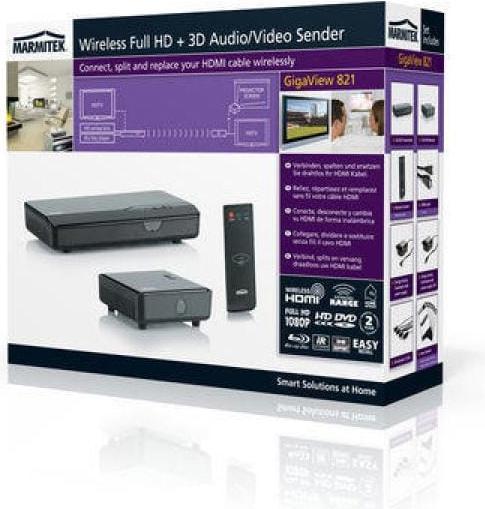 Image du produit Marmitek GigaView 821, transmission vidéo sans fil FullHD, 3D (25 m, HDMI CEC)