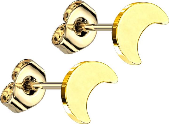 Image du produit Star Piercing Clous d'oreille Lune doré (sans laiton, Titane G23)