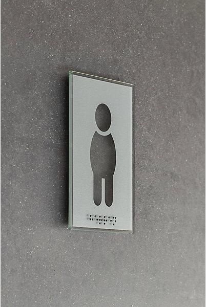 Actual product image Moedel Toilet door pictogram sign, Braille, H x W 148 x 105 mm
