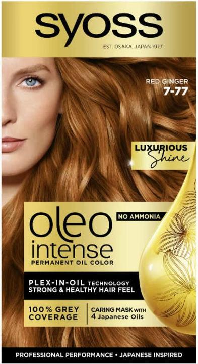 Actual product image Syoss Oleo Intense Permanent Colouring Hair Dye With Oils 7-77 Red Copper (7-77 Red Copper)
