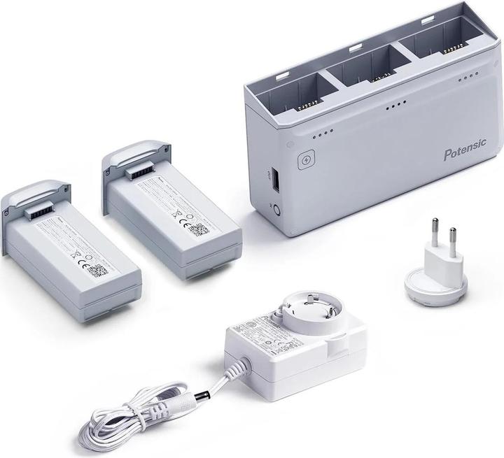 Potensic Atom Ladehub + 2 Akkus (Drohnen Ladegerät, Drohnen Akku)