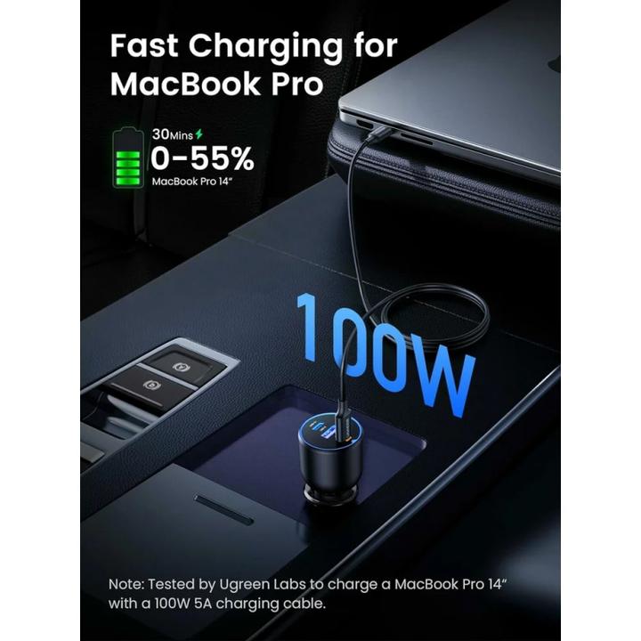 Produktbild Ugreen Fast Car Charger 130W 90413 2xUSB-C PD+USB-A