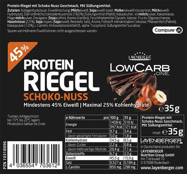 Produktbild Layenberger High Proteinriegel (Kokos, Mandel, 18 Stk., 630 g)