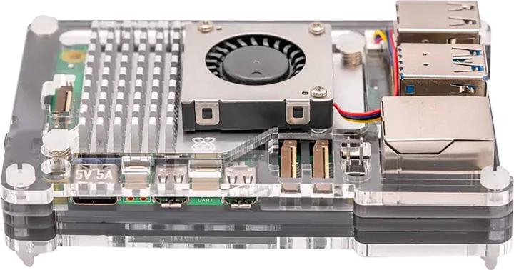 Raspberry Pi Pibow case for 5 (fan not included) - Gray