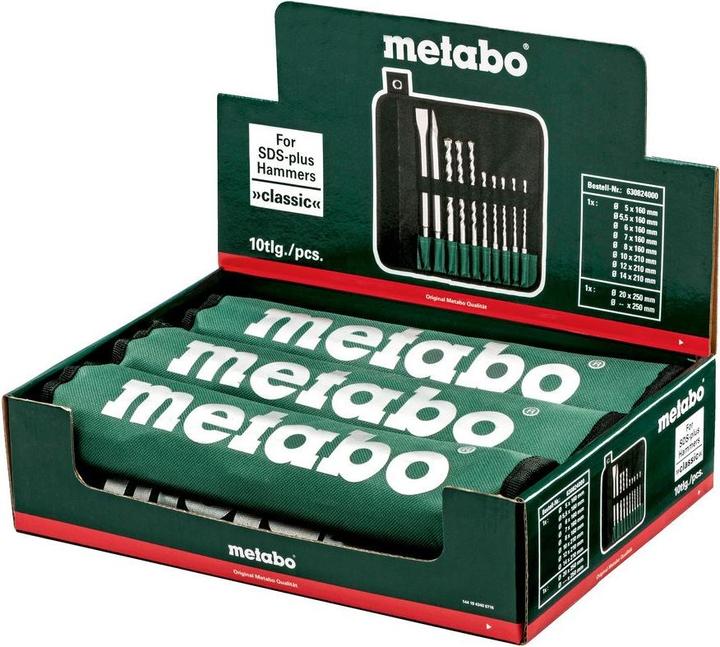 Actual product image Metabo SDS-Plus SP Classic drill/chisel set 10 pieces (630824000) (12 mm, 14 mm, 10 mm)