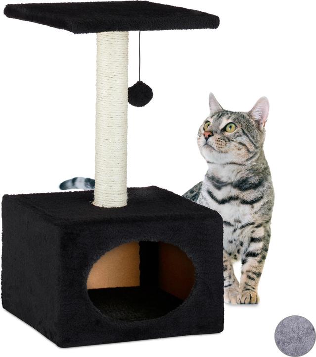 Relaxdays Albero tiragraffi per gatti (56 cm, Nero)