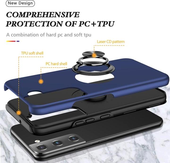 Produktbild AM-Handyzubehör Hülle mit Ring Samsung Galaxy S23 Plus - Marineblau (Samsung Galaxy S23+)